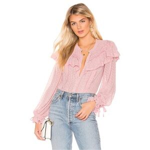 LoveShackFancy Erica Top In Eros Size XS $325 MSRP